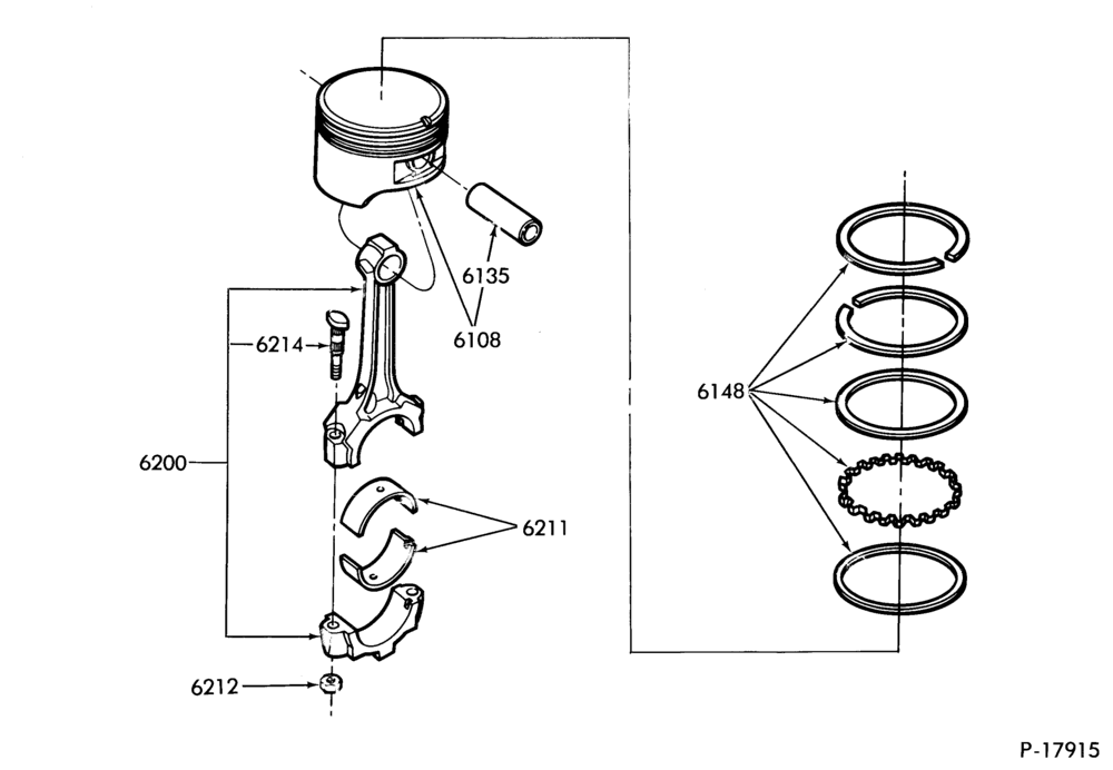 Схема 4 CYL. 2.5L (153 C.I.D.) HSC-Piston, crankshaft and related parts