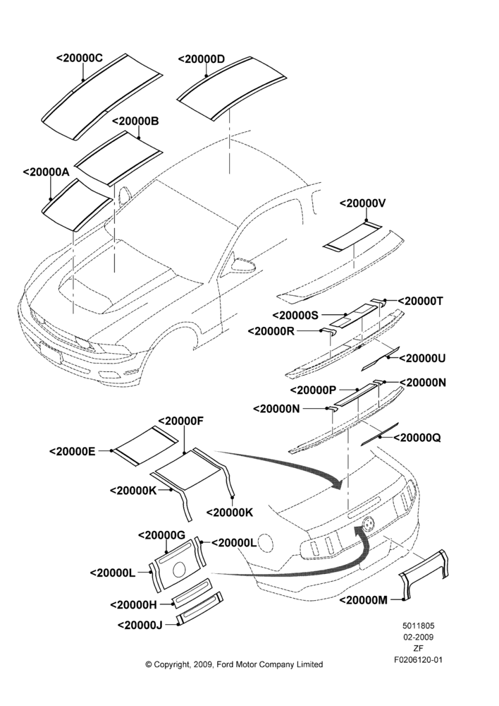 Схема Декоративные наклейки, Over Top Racing Stripe; 26.02.2009–27.02.2012