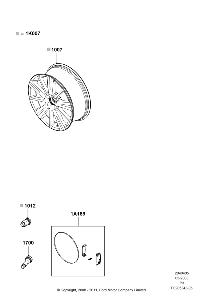 Схема Колёса, Accessory, Sonic Wheel Kit; 02.05.2008–10.05.2010