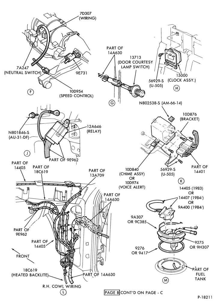 Схема ELECTRICAL SYSTEMS-Wiring system - exc. Turbo - Page B