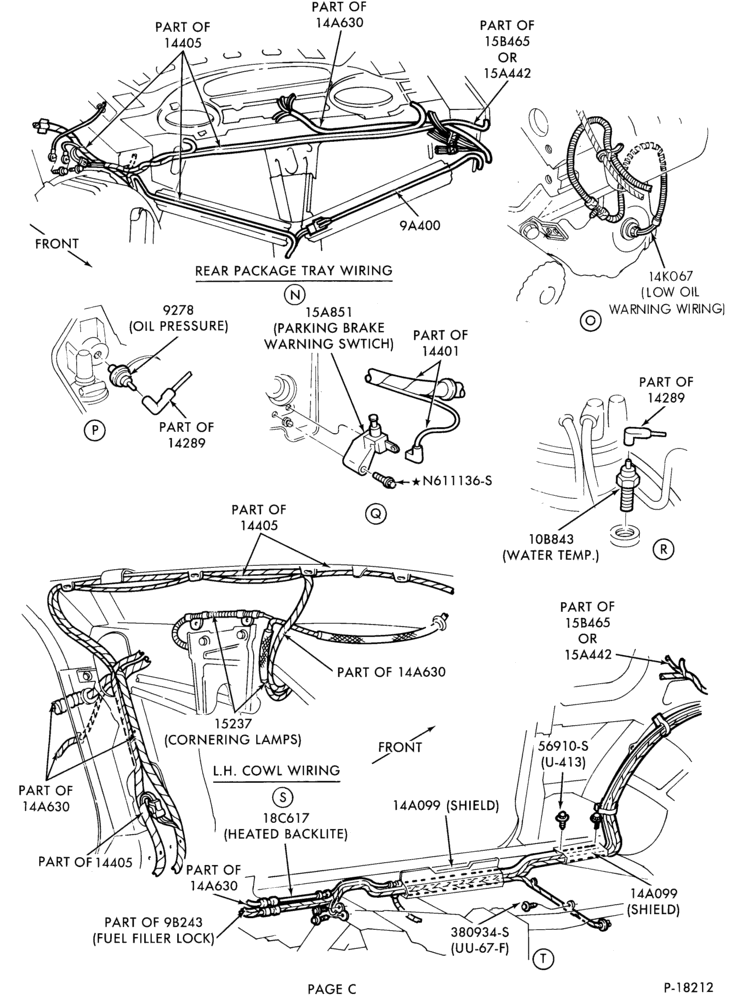 Схема ELECTRICAL SYSTEMS-Wiring system - exc. Turbo - Page C