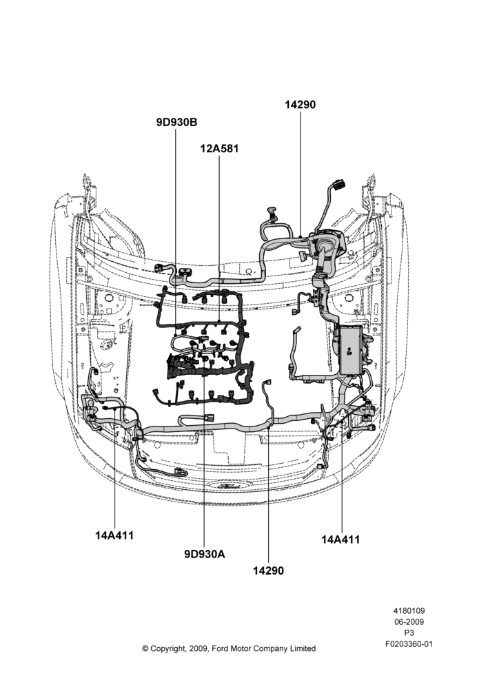 Схема Проводка двигателя и КПП, 3.5L DOHC T/C V6 Gas; 06.07.2009