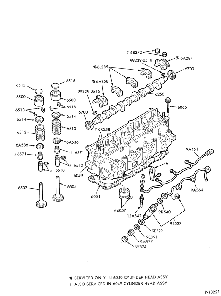 Схема 4 CYL. 1.9L (116 C.I.D.)-Valves, push rods and rocker arm cover