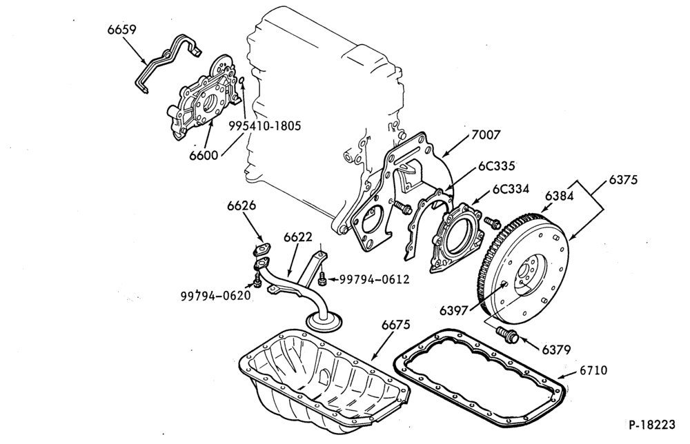 Схема 4 CYL. 1.9L (116 C.I.D.)-Oil pump and pan