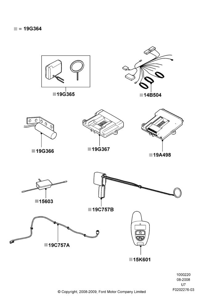 Схема Комплект дистанционного запуска, Accessory, Bi-Directional Remote Start; 25.06.2007–29.10.2010