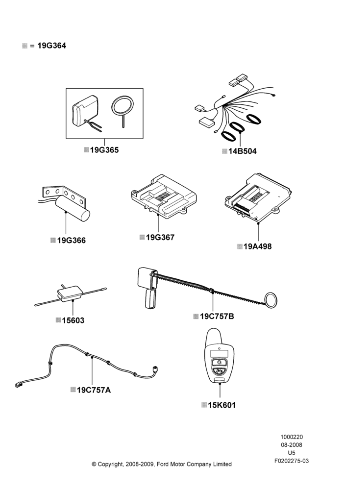 Схема Комплект дистанционного запуска, Automatic Transmission, Bi-Directional Remote Start; 25.06.2007–16.12.2010