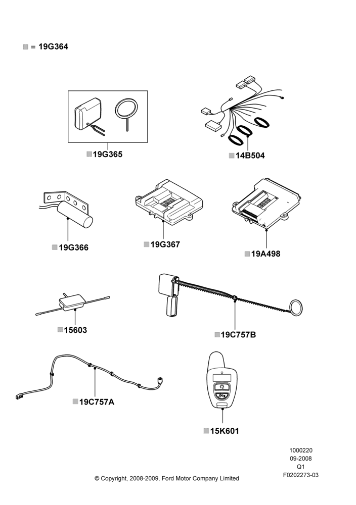 Схема Комплект дистанционного запуска, Bi-Directional Remote Start; 17.09.2007–12.07.2010