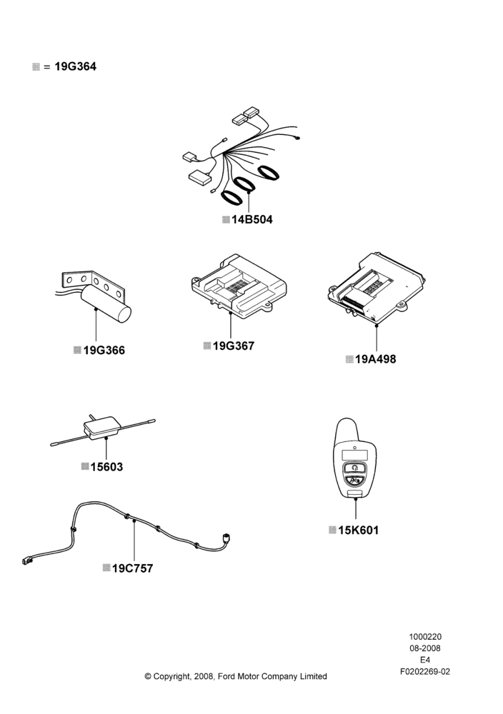 Схема Комплект дистанционного запуска, Accessory, Bi-Directional Remote Start; 06.08.2007