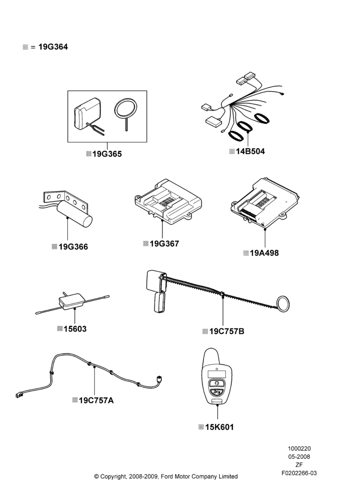 Схема Комплект дистанционного запуска, Automatic Transmission, Bi-Directional Remote Start; 27.05.2008–22.03.2010