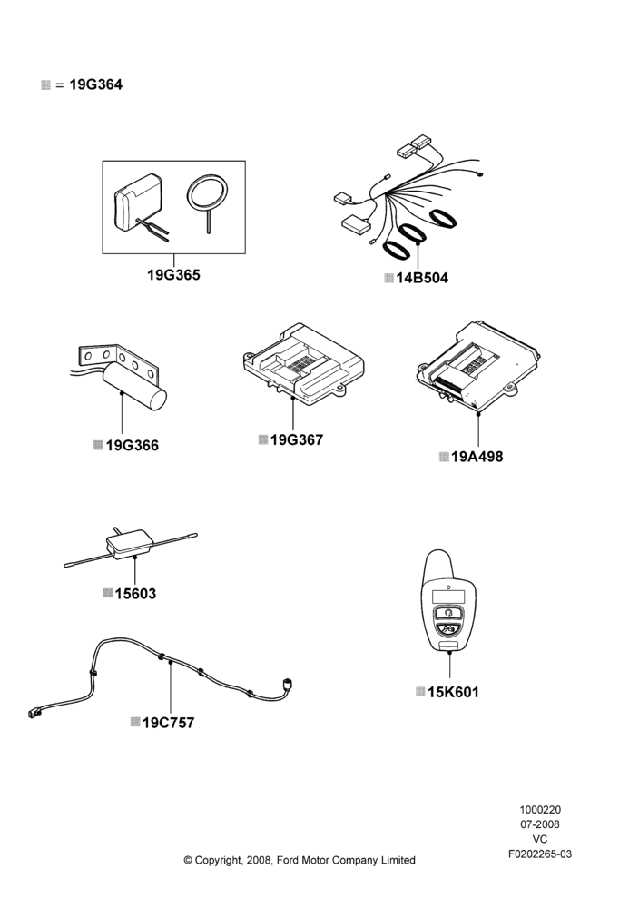 Схема Комплект дистанционного запуска, Automatic Transmission, Bi-Directional Remote Start; 02.01.2008–30.08.2011
