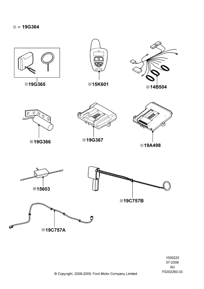 Схема Комплект дистанционного запуска, Automatic Transmission, Bi-Directional Remote Start; 27.08.2007–20.07.2009
