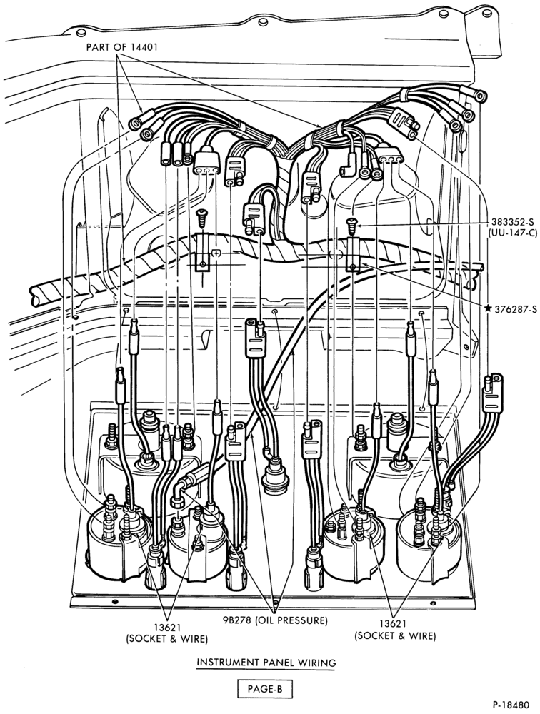 Схема INSTRUMENT CLUSTERS-(1984/86)-Fleet only - L-LN-LNT-LT-LTS900  - center- Page B