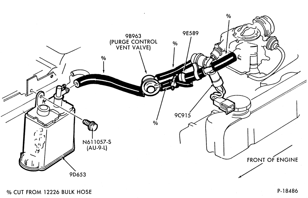 Схема 6 CYL. 4.9L (300 C.I.D.)-GAS-F150/350 and U150 Exc. F250/350 under 8500# G.V.W.- w/purge vent valve