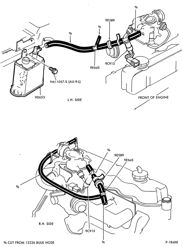 Схема 6 CYL. 4.9L (300 C.I.D.)-GAS-F150/350 and U150 Exc. F250/350 under 8500# G.V.W.- w/o purge vent valve