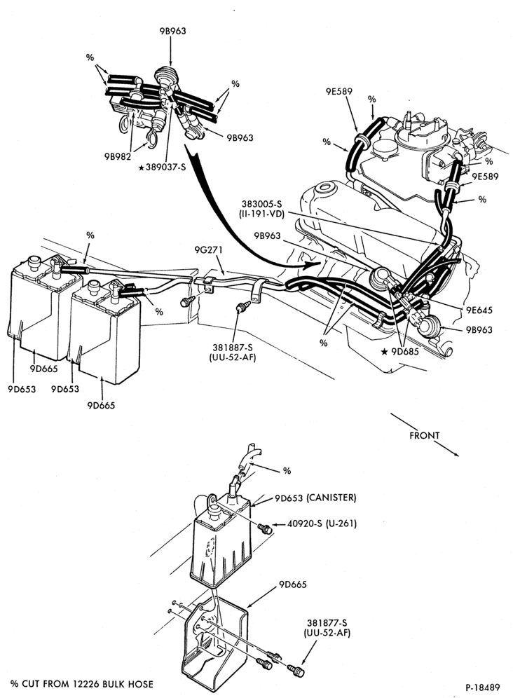 Схема 8 CYL. 5.8L (351 C.I.D.)-W-GAS-E150/350-4V-under 8500# G.V.W.