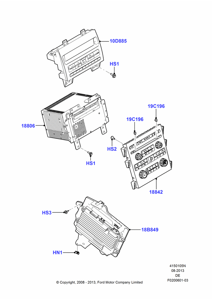 Схема Аудиооборудование (заводское), With THX Audiophile Sound System, All Radios Less Navigation; 04.02.2009–29.07.2012