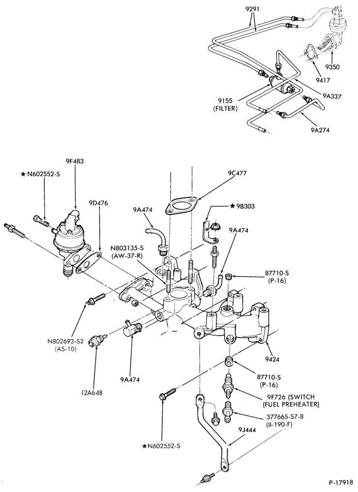 Схема 4 CYL. 2.5L (153 C.I.D.) HSC-Intake manifold and related parts