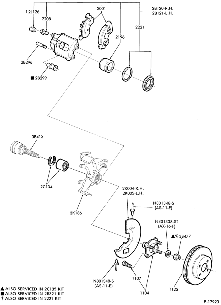 Схема BRAKES-Brake assy. - disc front-"From 3/85"