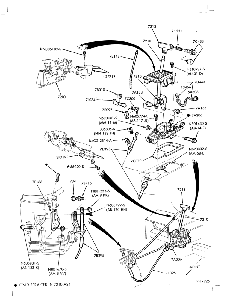 Схема ATX TYPE - EXTERNAL PARTS-EXTERNAL PARTS- shift mechanism - floor or console mounted-B,MB,C,MG,W,MW