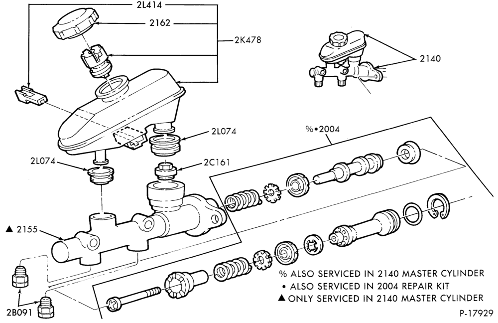 Схема BRAKES-Brake master cylinder assy.
