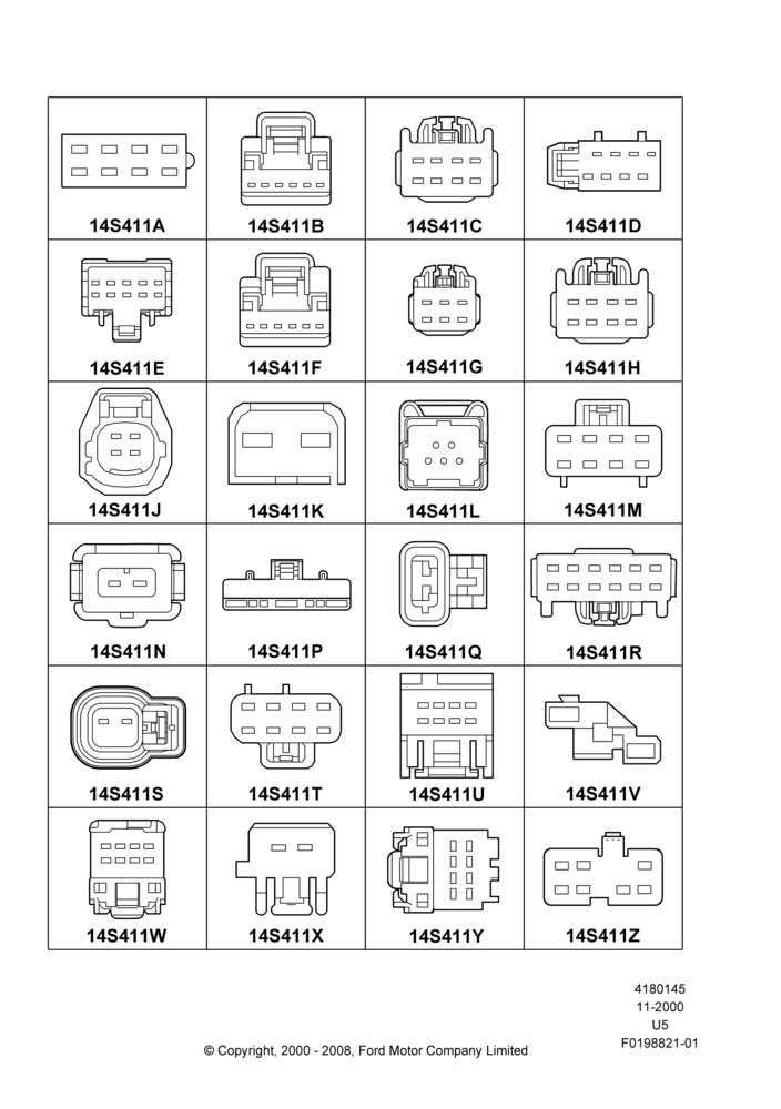 Схема Ремонтные жгуты проводки, Page B, Switches; 13.11.2000–16.12.2010