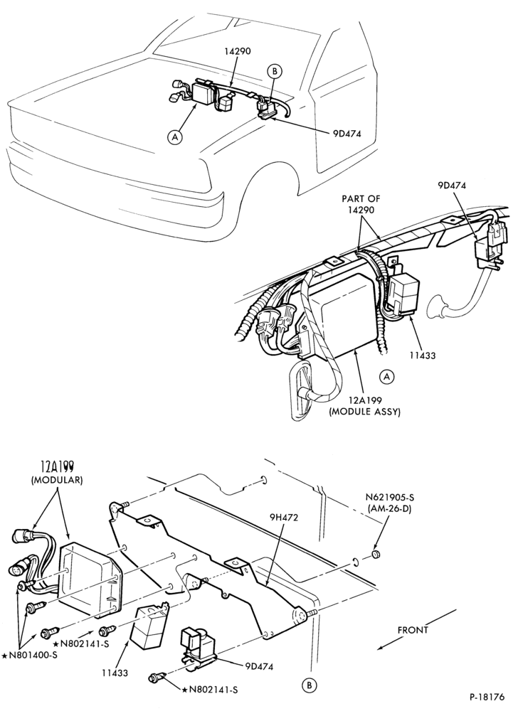 Схема 4 CYL. 2.3L (140 C.I.D.) HSC-Electronic engine control (E.E.C.)- w/o E.E.C