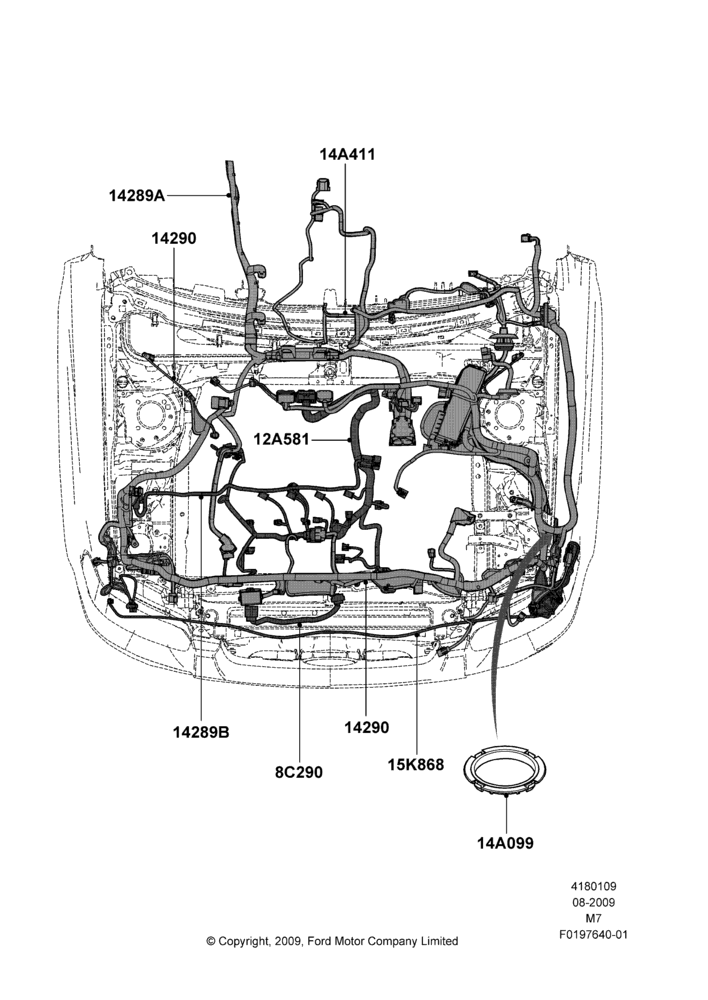 Схема Проводка двигателя и КПП, 2.5L 4v PFI I4 Gas/Electric; 27.07.2009–29.04.2012