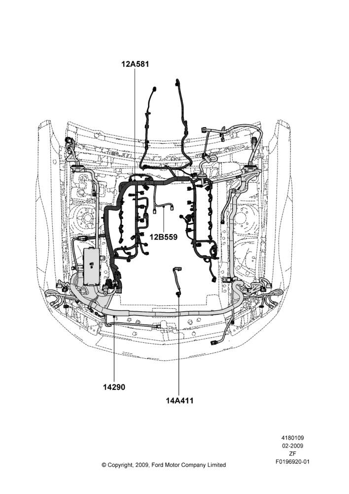 Схема Проводка двигателя и КПП, 5.4L 4V DOHC EFI S/C ALUM V8 G; 26.02.2009–22.03.2010