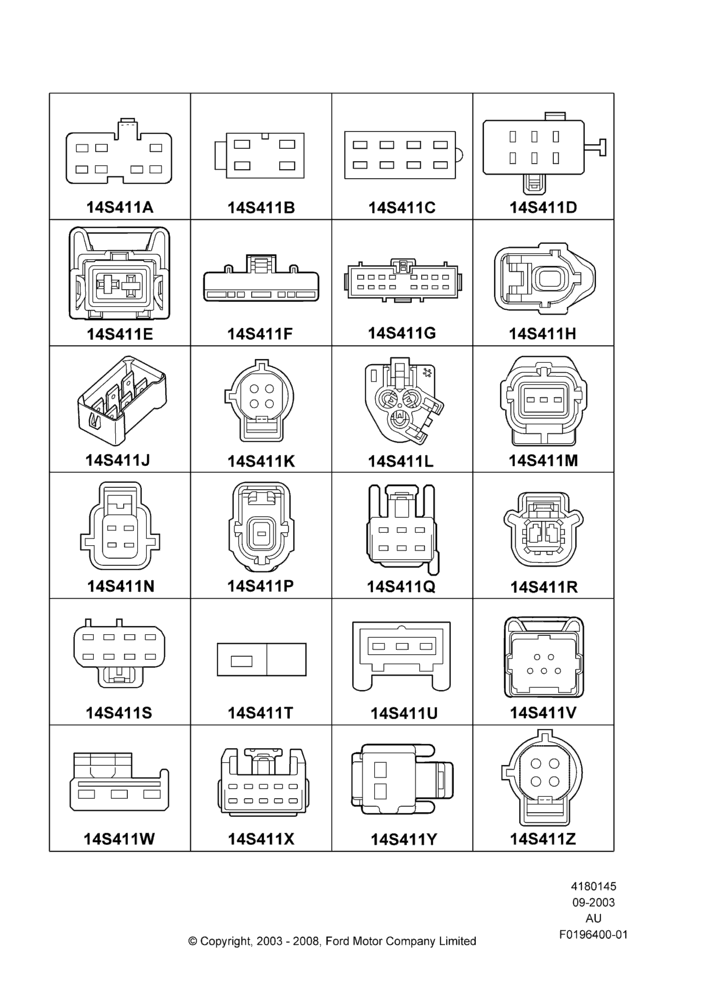 Схема Ремонтные жгуты проводки, Page A, Switches; 04.09.2003–07.12.2010