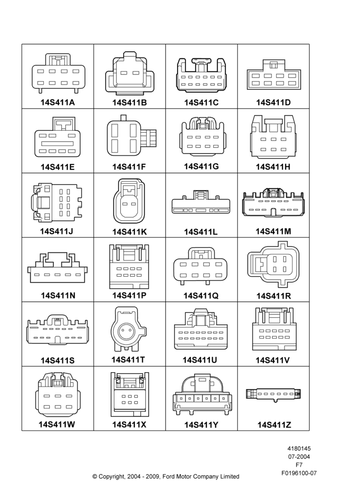 Схема Ремонтные жгуты проводки, Page B, Switches; 19.07.2004–12.02.2010