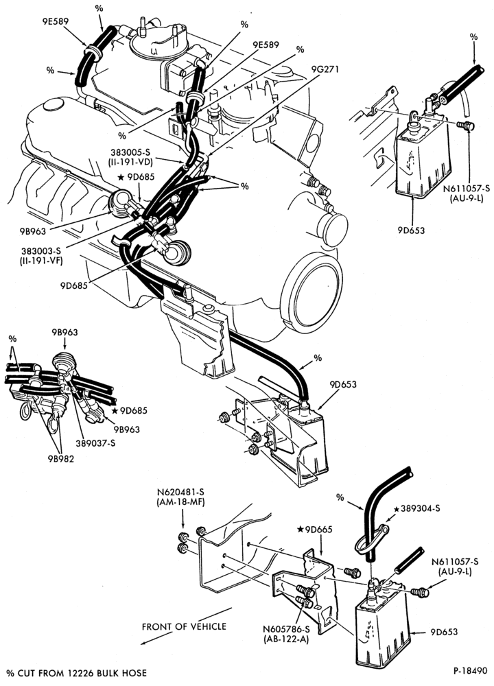 Схема 8 CYL. 5.8L (351 C.I.D.)-W-GAS-F150/350 and U150-under 8500# G.V.W.