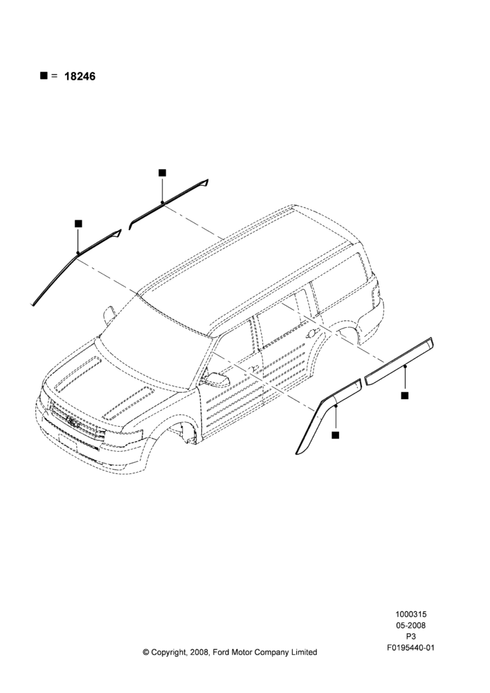 Схема Декор кузова — бок, Accessory, Side Window Deflectors; 02.05.2008–31.10.2016