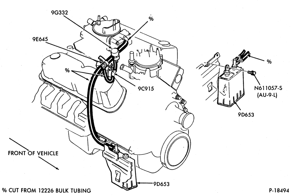 Схема 8 CYL. 5.0L (302 C.I.D.)-GAS ()-F150/250 and U150-Calif.