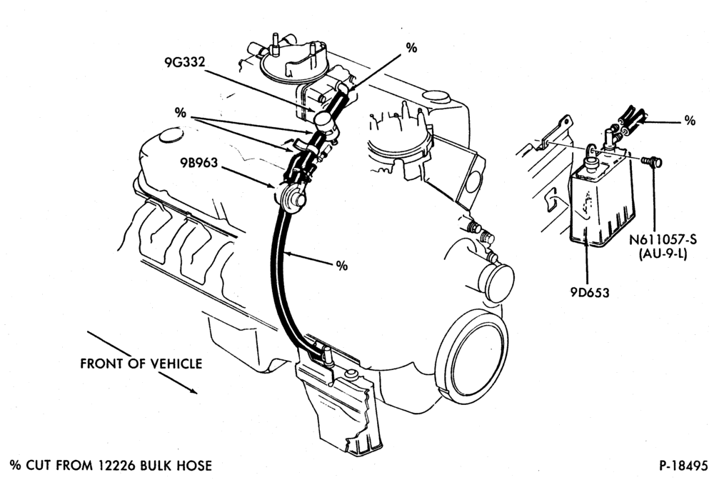Схема 8 CYL. 5.0L (302 C.I.D.)-GAS ()-F150/250 and U150-exc. Calif.