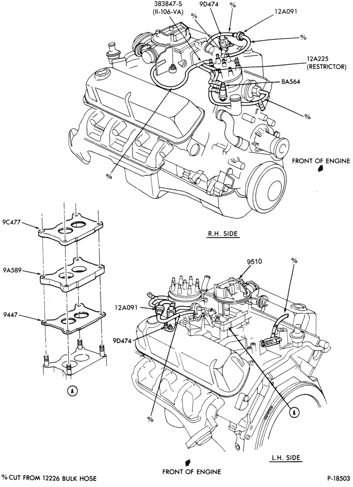 Схема 8 CYL. 5.8L (351 C.I.D.)-W-GAS-E-F150/350 and U150-351-2V -Canada