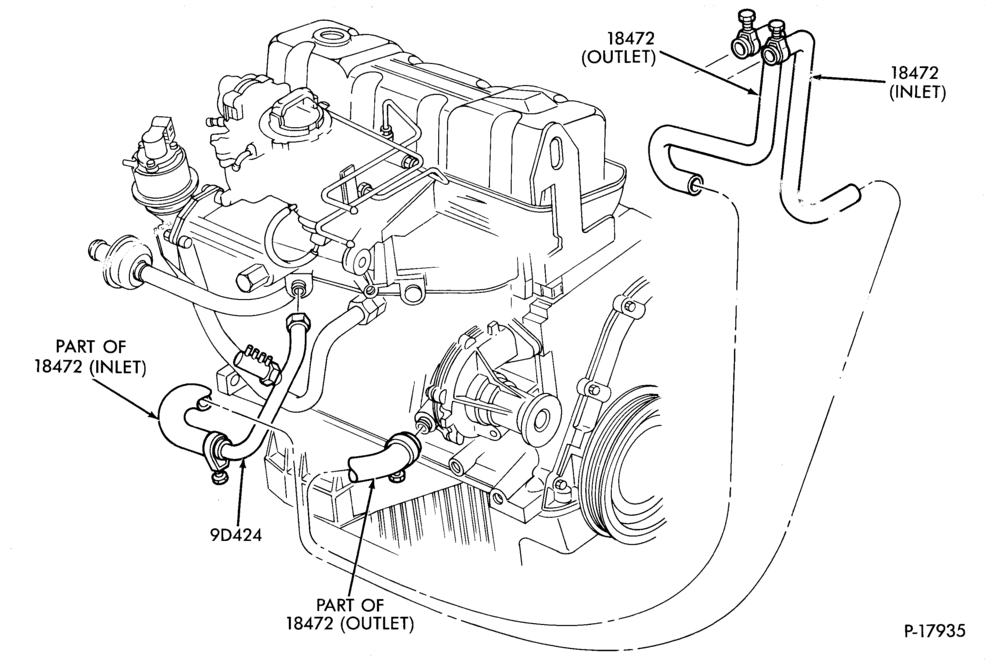 Схема AIR CONDITIONER-Heater and controls- hose installation - 2.3L (HSC)