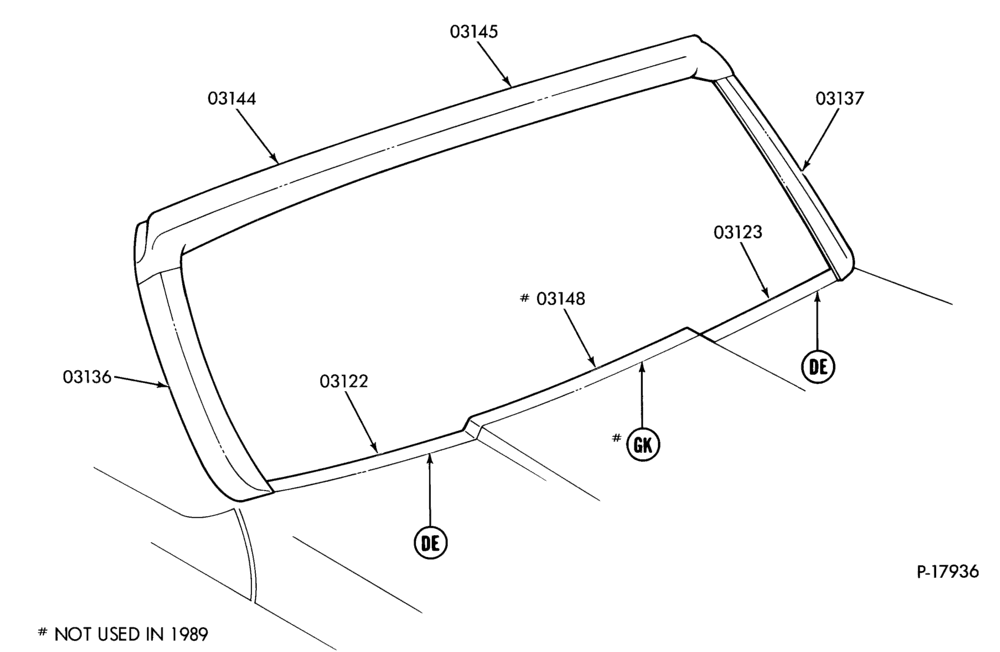 Схема CONVERTIBLE - WINDSHIELD MOULDINGS - BODY TYPE 66