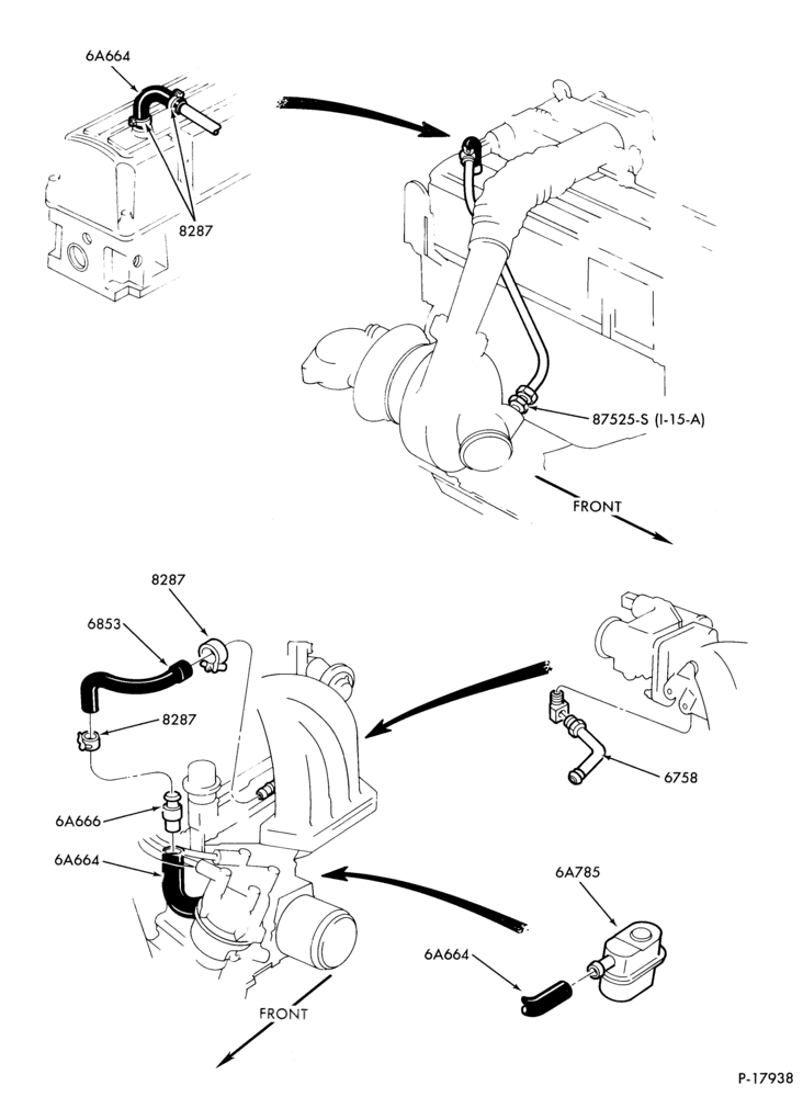 Схема 4 CYL. 2.3L (140 C.I.D.) - OHC-Crankcase ventilation system - E.F.I.