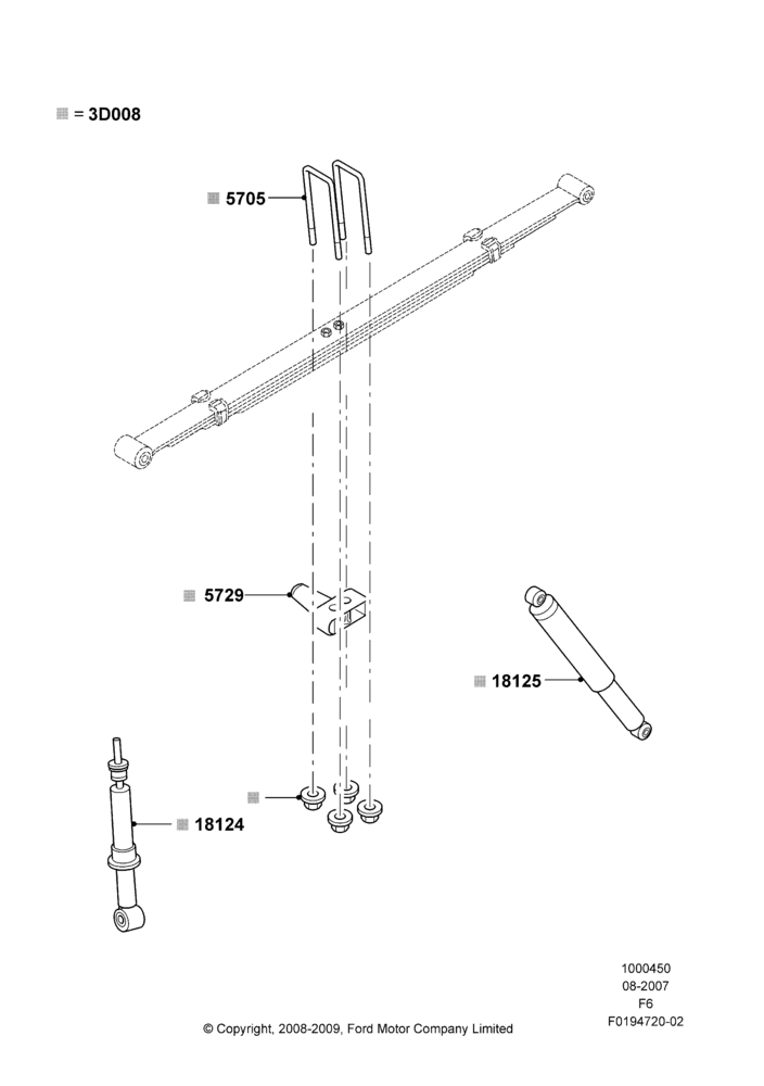 Схема Chassis Kit, Accessory, Refer To The Installation Instructions Found Under Tech Specs At The Genuine Ford Accessory (GFA) Web Site, See Vehicle Restrictions And Modification Requirements, www.fordaccessoriesstore.com; 13.08.2007–18.08.2008