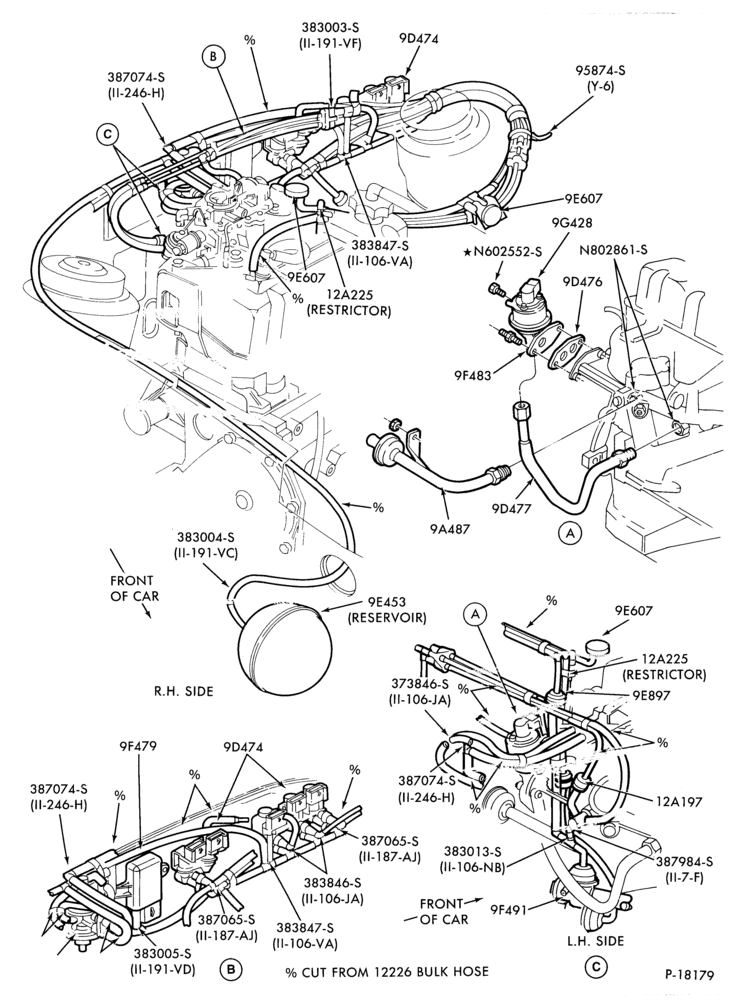 Схема 4 CYL. 2.3L (140 C.I.D.) HSC-recirculation (E.G.R.)- Exc. Canada
