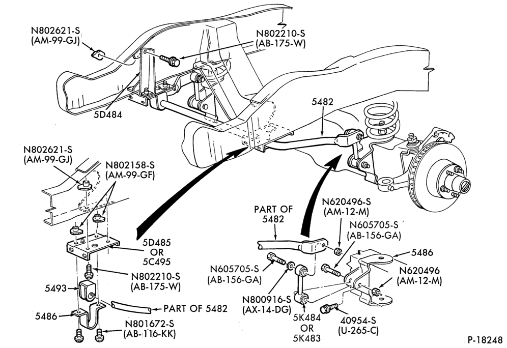 Схема REAR SUSPENSION-REAR SUSPENSION - stabilizer bar-front-B