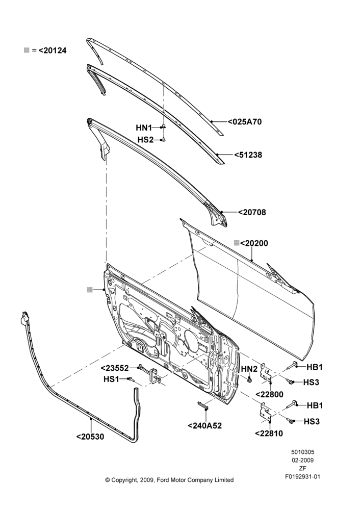 Схема Передние двери, Hinges & Weatherstrips, Coupe; 26.02.2009–27.06.2014