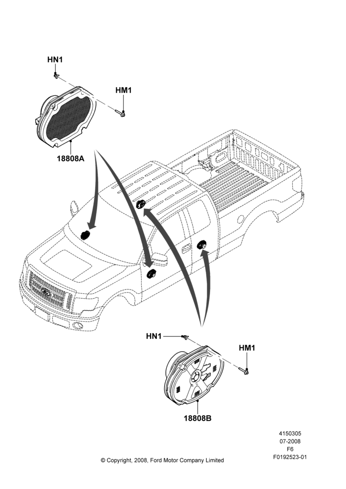 Схема Динамики, Crew Cab, Super Cab, All Radios Less Navigation; 18.08.2008–24.10.2011