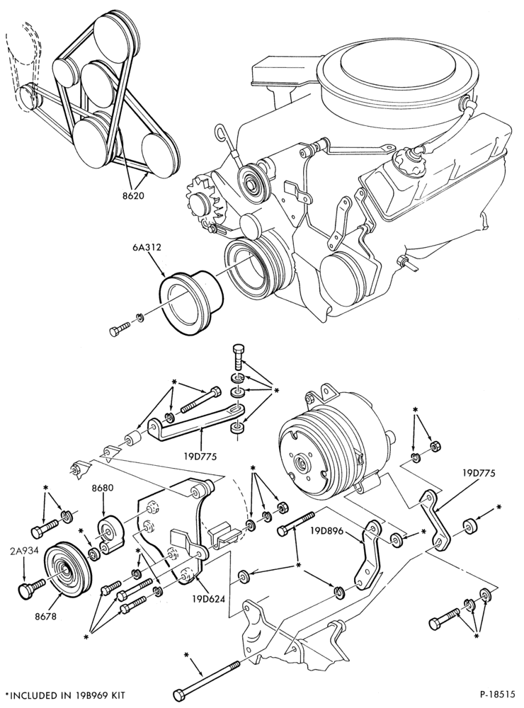 Схема AIR CONDITIONING-- built - Super/Van Wagon  - built - built-in (dealer installed)-8 cyl. 302 (5.0L)-E100/250