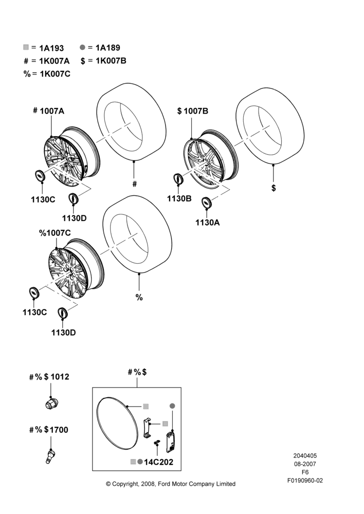 Схема Колёса, Accessory, Additional Parts May Be Required, Refer To The Installation Instructions Found Under Tech Specs At The Genuine Ford Accessory (GFA) Web Site, See Vehicle Restrictions And Modification Requirements, www.fordaccessoriesstore.com, www.lincolnaccessories.com; 13.08.2007–18.08.2008