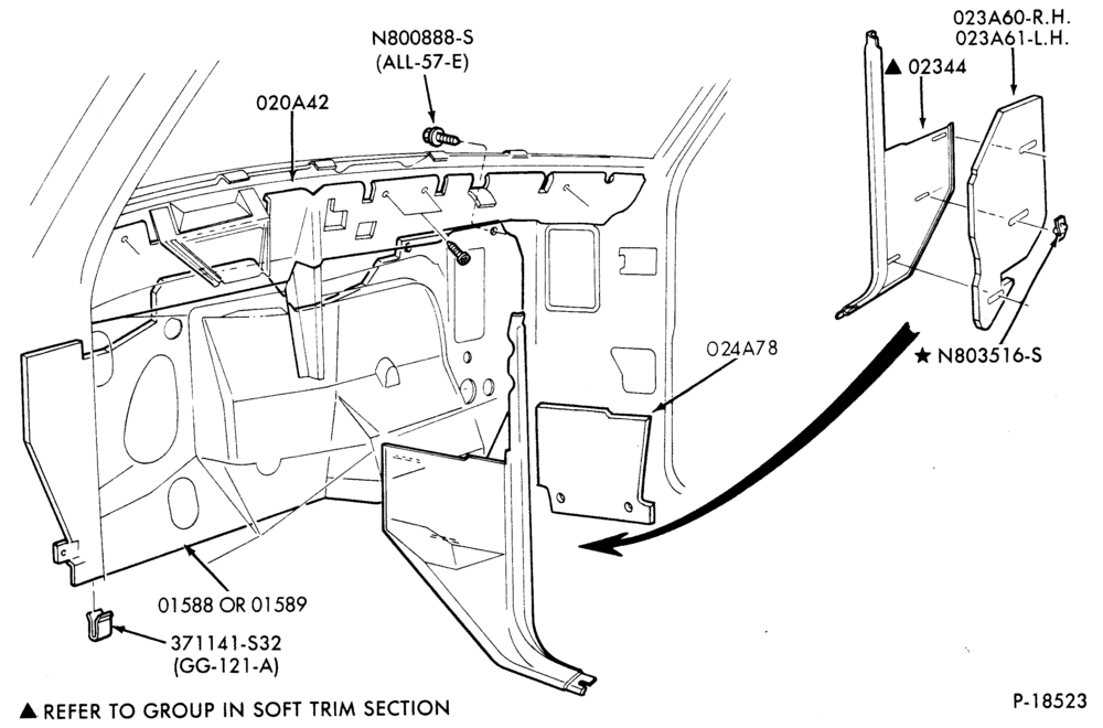 Схема TRIM-Dash Insulator - 8 Cyl. 420 (6.9L) & 446 (7.3L) Diesel-F250/350,