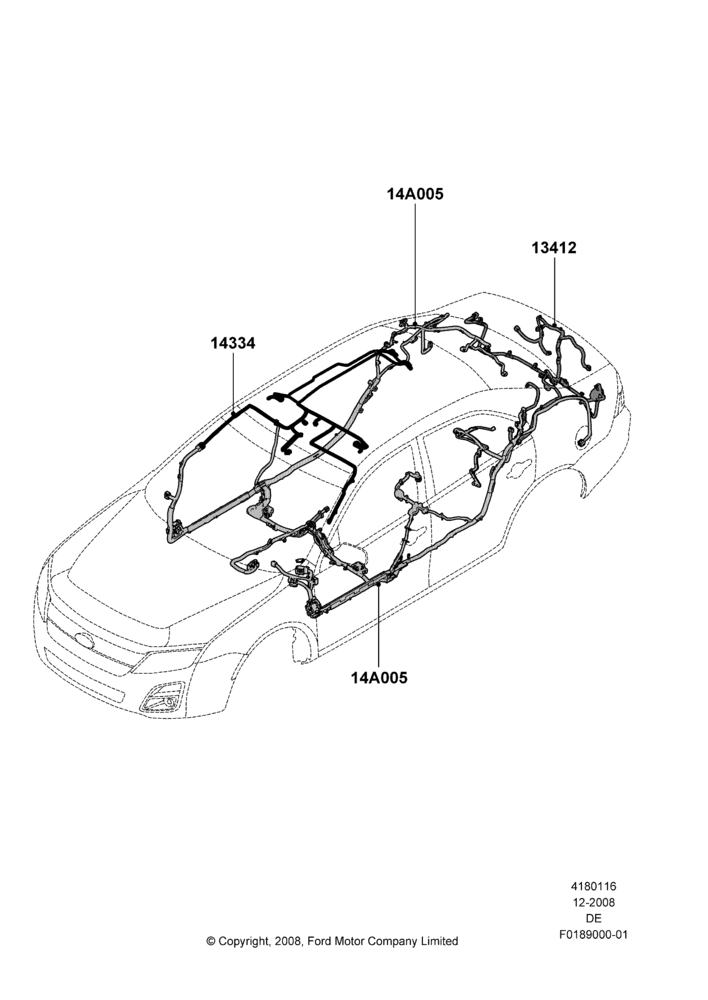 Схема Проводка кузова и потолочной консоли, Ford Division Derivative; 04.02.2009–06.06.2011