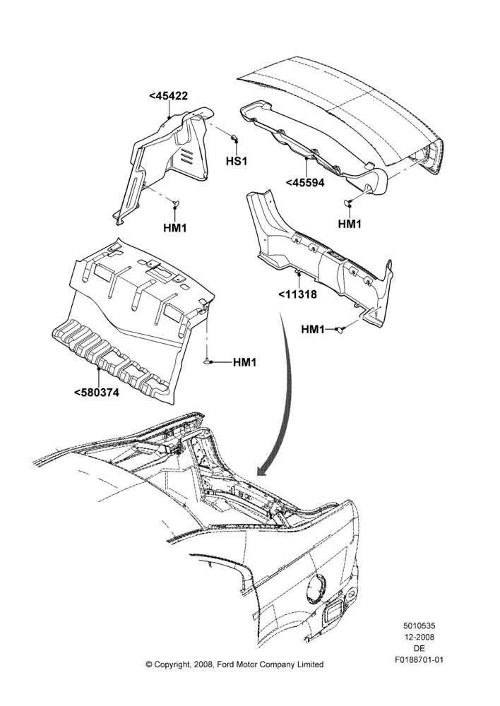 Схема Load Compartment Trim, 2.5L 4v PFI I4 Gas/Electric; 04.02.2009–01.12.2009