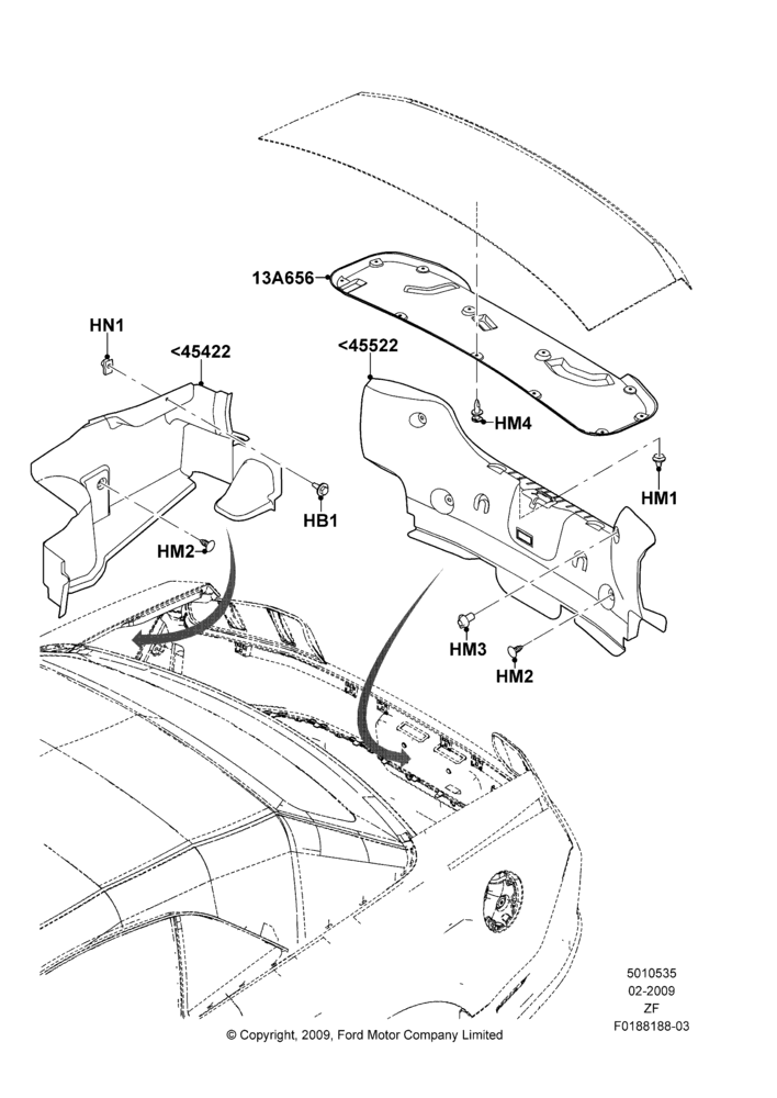 Схема Load Compartment Trim, Convertible; 26.02.2009–27.06.2014
