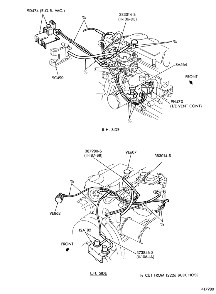 Схема 4 CYL. 1.6L (98 C.I.D.)-recirculation (E.G.R.) - tube installation  - Std.  - H.O.  - MTX- Can.